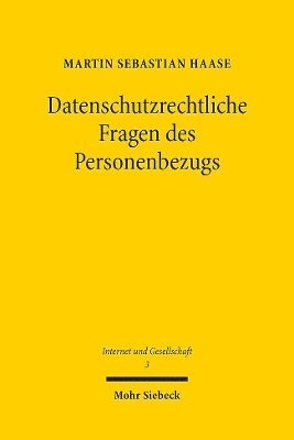 bokomslag Datenschutzrechtliche Fragen des Personenbezugs