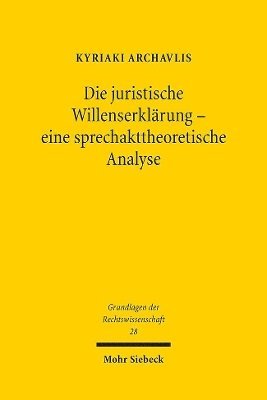 bokomslag Die juristische Willenserklrung - eine sprechakttheoretische Analyse