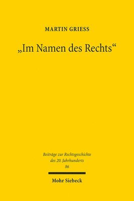 bokomslag &quot;Im Namen des Rechts&quot;