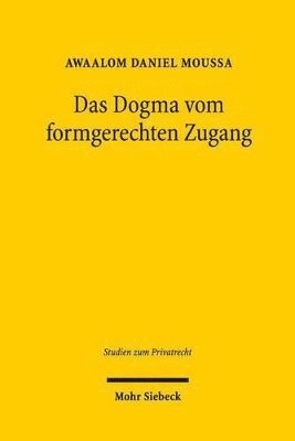 bokomslag Das Dogma vom formgerechten Zugang