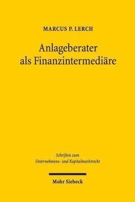 bokomslag Anlageberater als Finanzintermedire