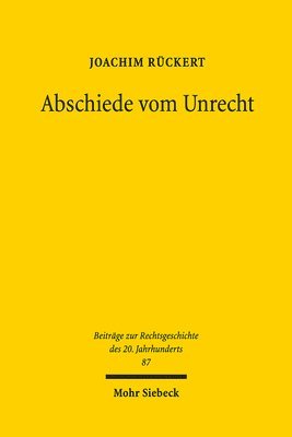 bokomslag Abschiede vom Unrecht