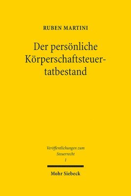 bokomslag Der persnliche Krperschaftsteuertatbestand