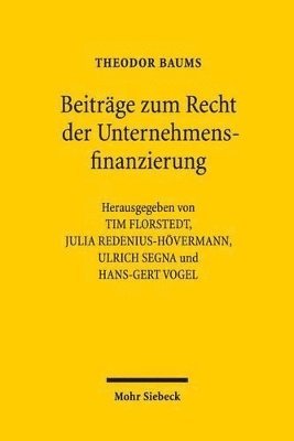 bokomslag Beitrge zum Recht der Unternehmensfinanzierung