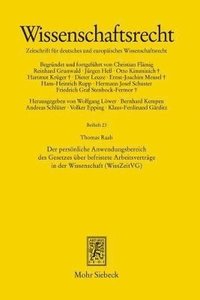 bokomslag Der persnliche Anwendungsbereich des Gesetzes ber befristete Arbeitsvertrge in der Wissenschaft (WissZeitVG)