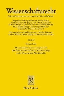 bokomslag Der persnliche Anwendungsbereich des Gesetzes ber befristete Arbeitsvertrge in der Wissenschaft (WissZeitVG)