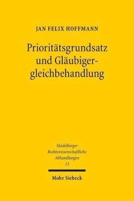 bokomslag Priorittsgrundsatz und Glubigergleichbehandlung