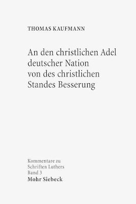 bokomslag An den christlichen Adel deutscher Nation von des christlichen Standes Besserung