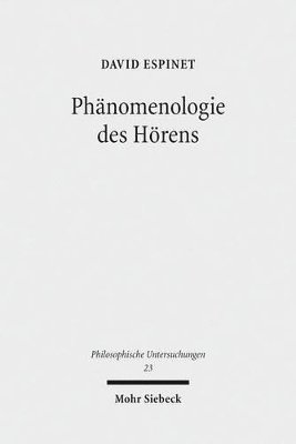 bokomslag Phnomenologie des Hrens