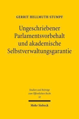 bokomslag Ungeschriebener Parlamentsvorbehalt und akademische Selbstverwaltungsgarantie