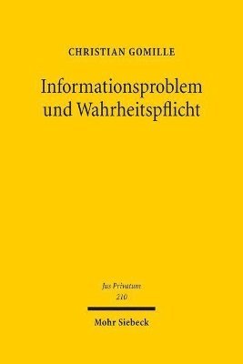 bokomslag Informationsproblem und Wahrheitspflicht