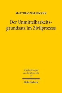 bokomslag Der Unmittelbarkeitsgrundsatz im Zivilprozess