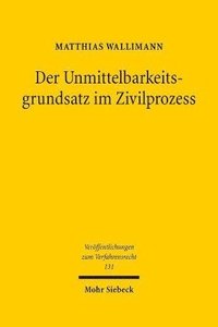 bokomslag Der Unmittelbarkeitsgrundsatz im Zivilprozess