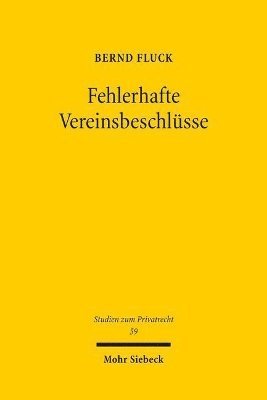 bokomslag Fehlerhafte Vereinsbeschlsse