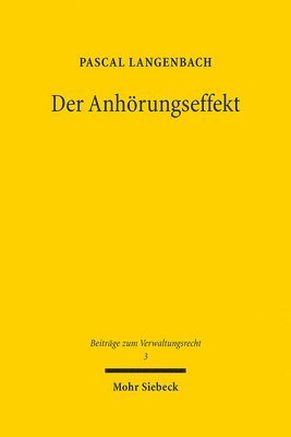 bokomslag Der Anhrungseffekt