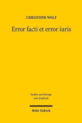 bokomslag Error facti et error iuris