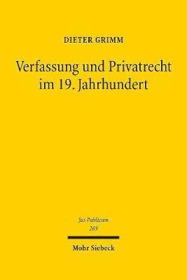 bokomslag Verfassung und Privatrecht im 19. Jahrhundert