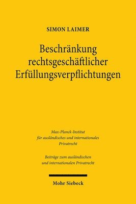 bokomslag Beschrnkung rechtsgeschftlicher Erfllungsverpflichtungen