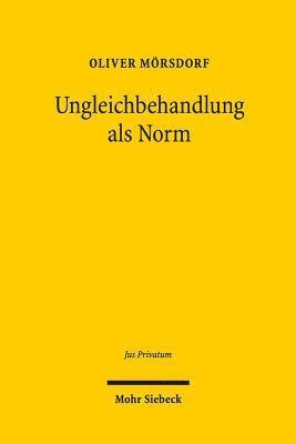 bokomslag Ungleichbehandlung als Norm