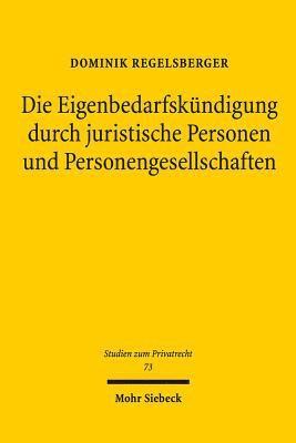 bokomslag Die Eigenbedarfskndigung durch juristische Personen und Personengesellschaften