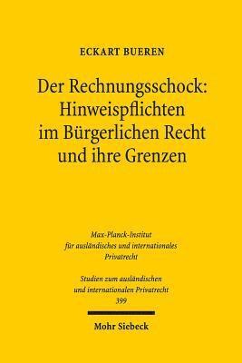 bokomslag Der Rechnungsschock: Hinweispflichten im Brgerlichen Recht und ihre Grenzen