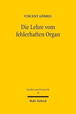 bokomslag Die Lehre vom fehlerhaften Organ