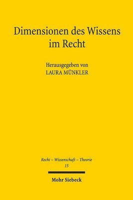 bokomslag Dimensionen des Wissens im Recht