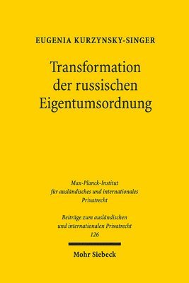 bokomslag Transformation der russischen Eigentumsordnung