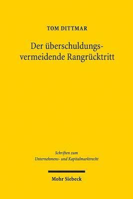 bokomslag Der berschuldungsvermeidende Rangrcktritt