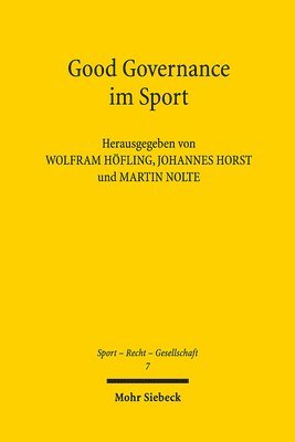 bokomslag Good Governance im Sport