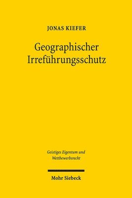 bokomslag Geographischer Irrefhrungsschutz