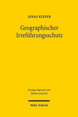 bokomslag Geographischer Irrefhrungsschutz