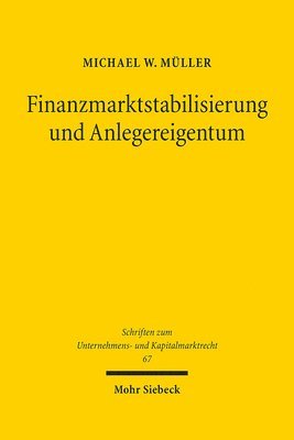 bokomslag Finanzmarktstabilisierung und Anlegereigentum