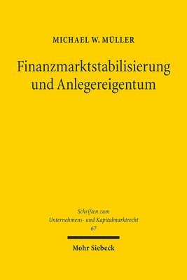 bokomslag Finanzmarktstabilisierung und Anlegereigentum