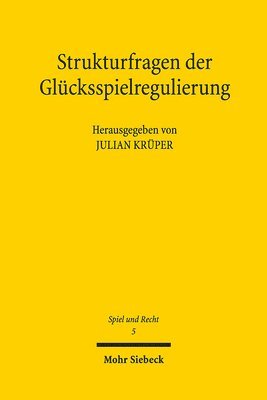 bokomslag Strukturfragen der Glcksspielregulierung