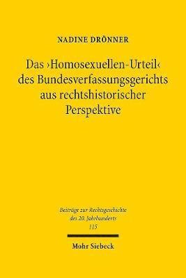 bokomslag Das 'Homosexuellen-Urteil' des Bundesverfassungsgerichts aus rechtshistorischer Perspektive