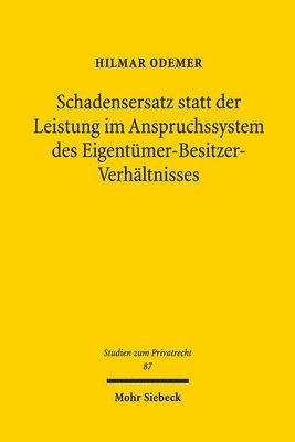 bokomslag Schadensersatz statt der Leistung im Anspruchssystem des Eigentmer-Besitzer-Verhltnisses