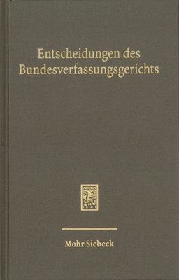 bokomslag Entscheidungen des Bundesverfassungsgerichts (BVerfGE)