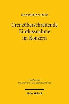 bokomslag Grenzberschreitende Einflussnahme im Konzern