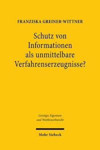 bokomslag Schutz von Informationen als unmittelbare Verfahrenserzeugnisse?