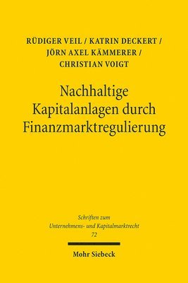 bokomslag Nachhaltige Kapitalanlagen durch Finanzmarktregulierung