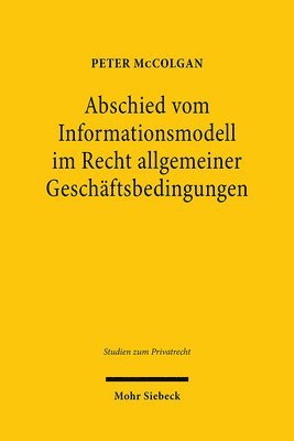 bokomslag Abschied vom Informationsmodell im Recht allgemeiner Geschftsbedingungen