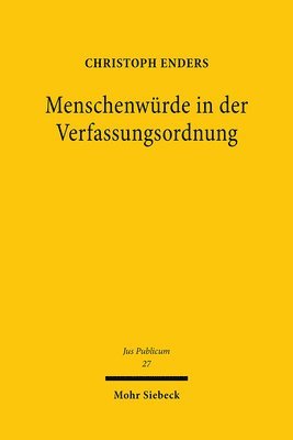 bokomslag Die Menschenwrde in der Verfassungsordnung