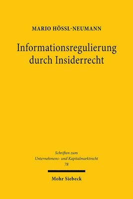 bokomslag Informationsregulierung durch Insiderrecht