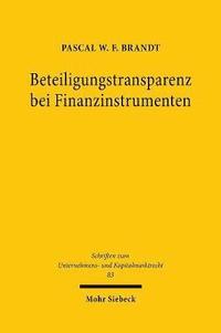 bokomslag Beteiligungstransparenz bei Finanzinstrumenten
