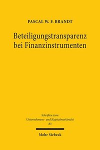 bokomslag Beteiligungstransparenz bei Finanzinstrumenten