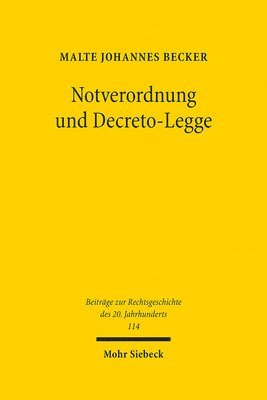 bokomslag Notverordnung und Decreto-Legge