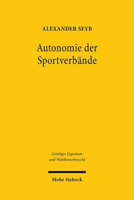 bokomslag Autonomie der Sportverbnde