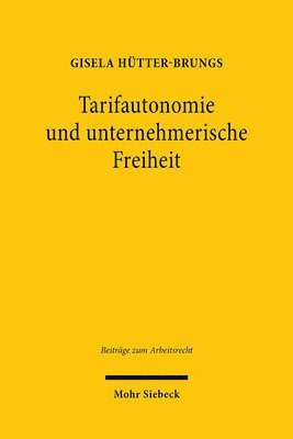 bokomslag Tarifautonomie und unternehmerische Freiheit