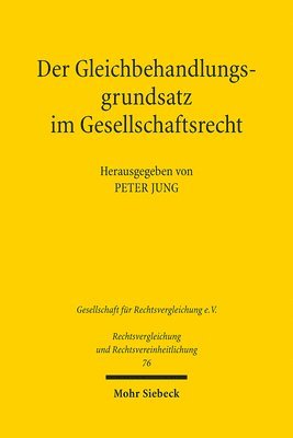 bokomslag Der Gleichbehandlungsgrundsatz im Gesellschaftsrecht